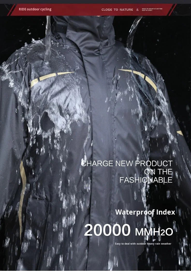 Rainproof Motorcycle Raincoat Rain Pants Set Two-Piece Men Full Body Heavy Rain Windproof Waterproof Riding Suit Rainy Days