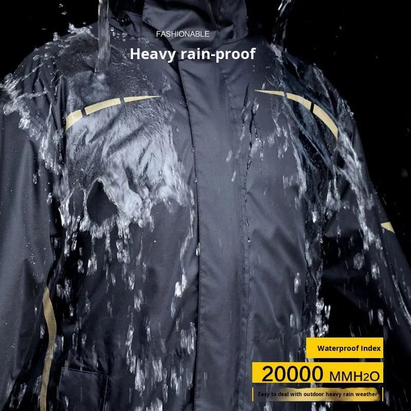 Rainproof Motorcycle Raincoat Rain Pants Set Two-Piece Men Full Body Heavy Rain Windproof Waterproof Riding Suit Rainy Days